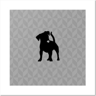 Jack Russell Terrier Dog Lover Gift - Scandi Geometric Silhouette Posters and Art